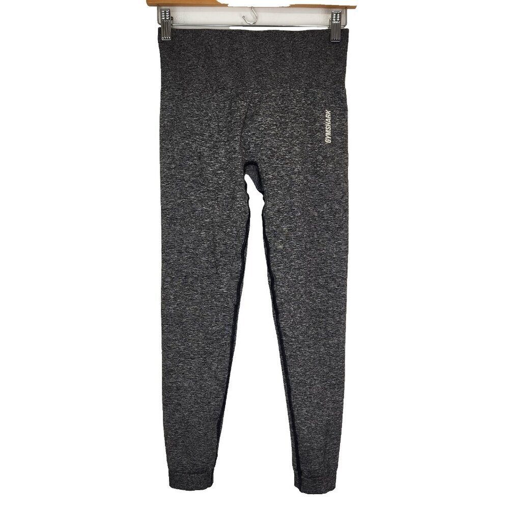 Gymshark Adapt Marl Seamless Capri Leggings M Black Heathered Athletic Training